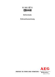 Bedienungsanleitung AEG-Electrolux A101GT5 Gefrierschrank