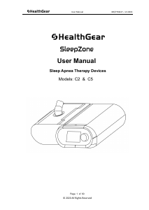 Handleiding HealthGear SleepZone C5 CPAP apparaat