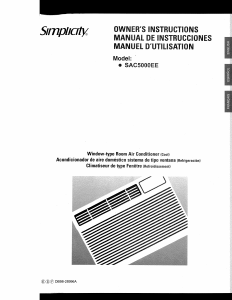 Mode d’emploi Danby SAC5000EE Climatiseur