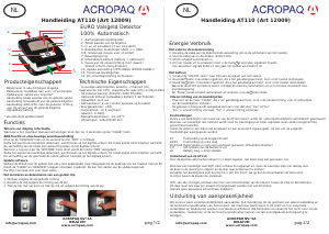 Handleiding Acropaq AT110 Valsgeld detector