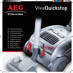 Kullanım kılavuzu AEG-Electrolux AVQ2101 VivaQuickstop Elektrikli süpürge