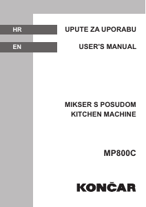 Priručnik Končar MP800C Samostojeći mikser