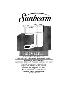 Manual Sunbeam 4742 Máquina de gelado