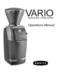 Handleiding Baratza Vario Koffiemolen