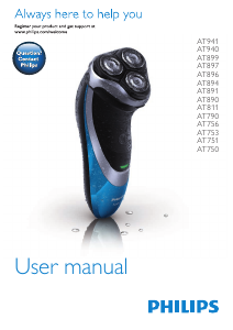 Brugsanvisning Philips AT753 AquaTouch Barbermaskine