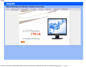 Mode d’emploi Philips 17S1A Moniteur LCD