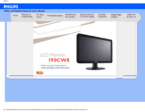 Bruksanvisning Philips 190CW8FW LCD skärm