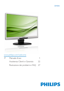 Manuale Philips 221S3U Monitor LCD