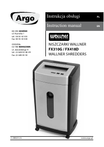 Manual Wallner FX418D Paper Shredder