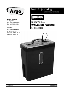 Manual Wallner FXC80B Paper Shredder
