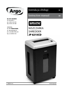 Manual Wallner JP 6215CD Paper Shredder