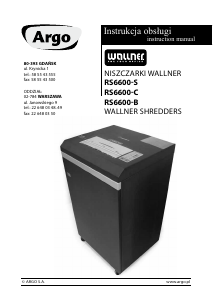Instrukcja Wallner RS6600-C Niszczarka