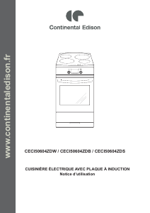 Mode d’emploi Continental Edison CECI50604ZDS Cuisinière