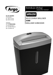 Manual Wallner S580 Paper Shredder