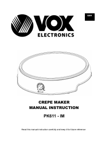 Εγχειρίδιο Vox PK611 Κρεπιέρα