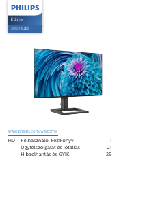Használati útmutató Philips 241E2FD E Line LED-es monitor