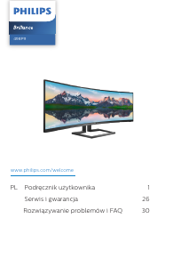 Instrukcja Philips 498P9Z Brilliance Monitor LED