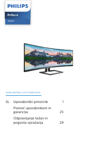 Priročnik Philips 498P9Z Brilliance LED-zaslon