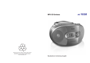 Vadovas Philips AZ1038 Stereofoninis rinkinys