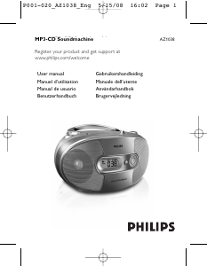 Bruksanvisning Philips AZ1038 Stereoanläggning