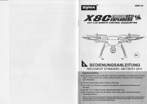 Bedienungsanleitung Syma X8C Drohne