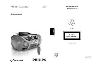 Bedienungsanleitung Philips AZ3067 Stereoanlage