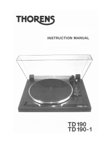 Bruksanvisning Thorens TD 190-1 Skivspelare