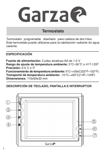 Bedienungsanleitung Garza 400607 Thermostat