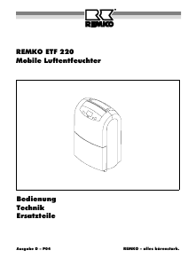 Bedienungsanleitung Remko ETF 220 Luftentfeuchter