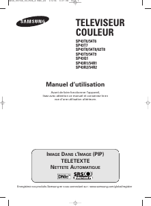Mode d’emploi Samsung SP-54R1HE Téléviseur