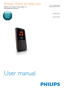 Manual Philips SA4LIT04 GoGear Mp3 Player