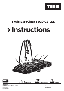 Manual Thule EuroClassic G6 LED 929 Suporte de bicicletas