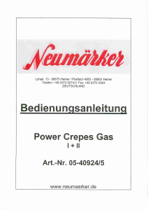Bedienungsanleitung Neumärker Power Crepes Gas II Crêpes Maker