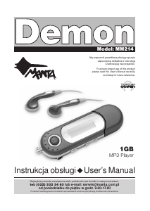 Instrukcja Manta MM214 Demon Odtwarzacz Mp3