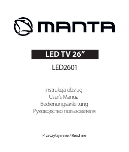 Руководство Manta LED2601 LED телевизор