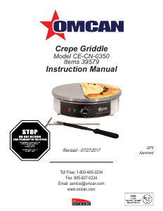 Manual Omcan CE-CN-0350 Crepe Maker