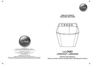 Manual Lloyd LWMS80BD Washing Machine