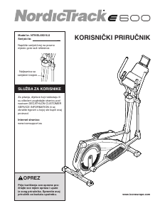 Priručnik NordicTrack E600 Eliptični bicikl
