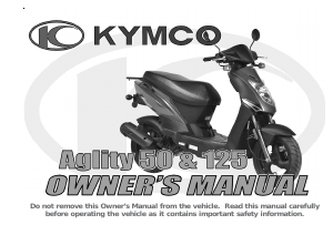 Bruksanvisning Kymco Agility 50 Skoter