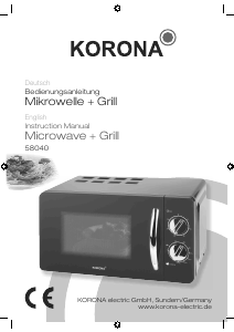 Bruksanvisning Korona 58040 Mikrovågsugn