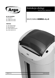 Bruksanvisning Kobra +3 Dokumentförstörare