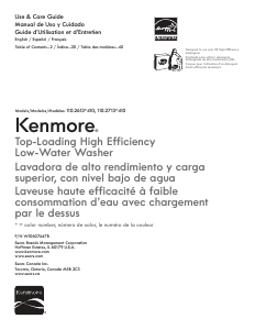 Manual de uso Kenmore 110.26132 Lavadora