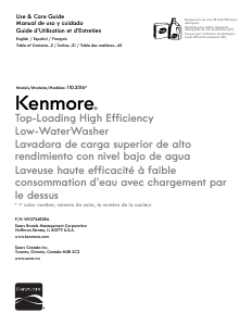 Manual de uso Kenmore 110.31633 Lavadora