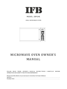 Manual IFB 20PG4S Microwave