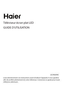 Mode d’emploi Haier LE29G690C Téléviseur LED
