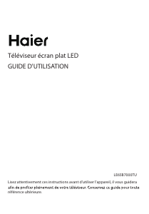 Mode d’emploi Haier LE65B7000TU Téléviseur LED