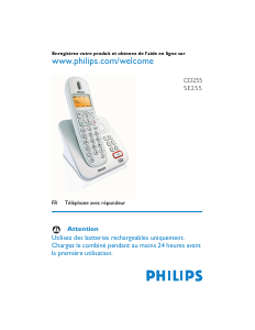Mode d’emploi Philips CD255 Téléphone sans fil