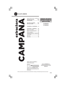 Manual de uso GE CTGE9010 Campana extractora