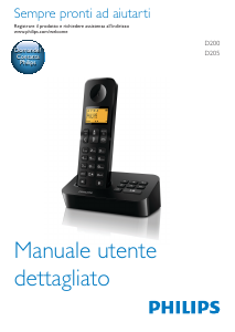 Manuale Philips D2002B Telefono senza fili