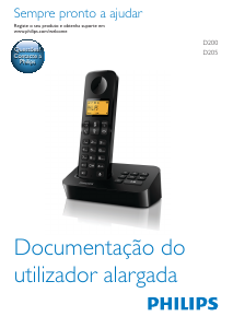 Manual Philips D2002B Telefone sem fio